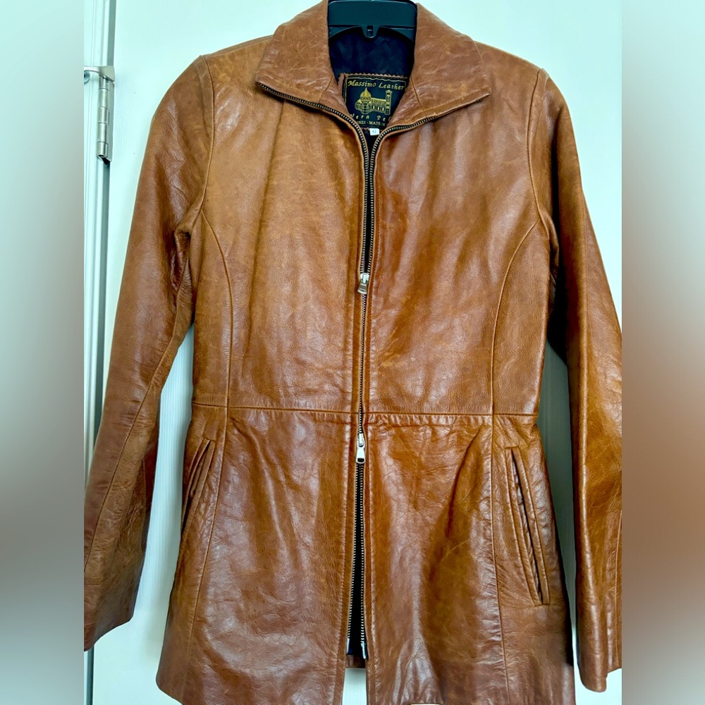 Genuine Florence Leather two way zipper jacket in Size 42 (M)